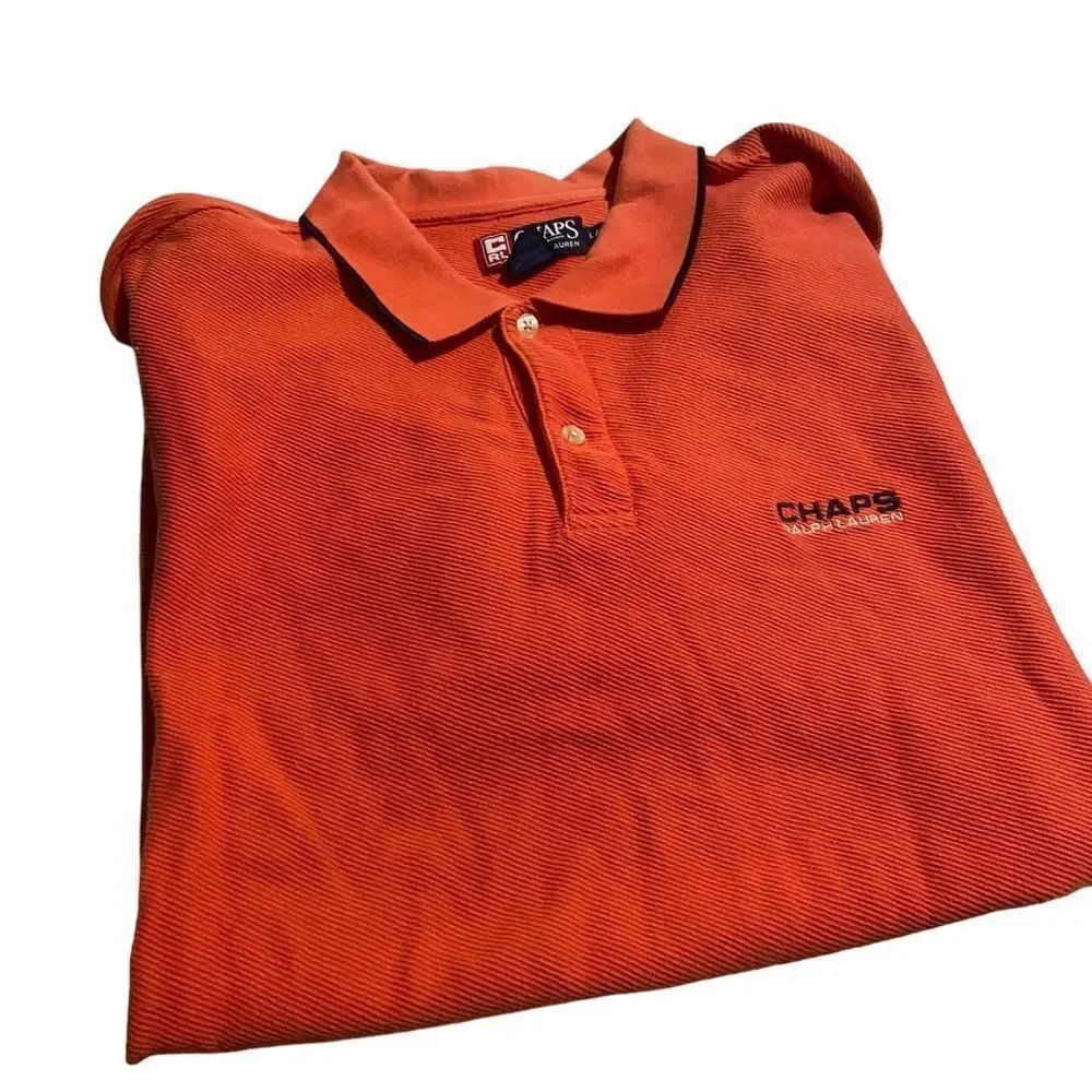 Chaps size large by Ralph Lauren orange shirt sleeved collared shirt excellent